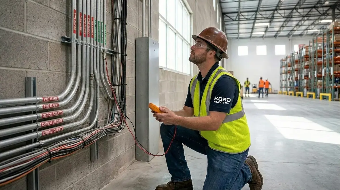 Electrical contractor planning NFPA 72 compliant fire alarm wiring