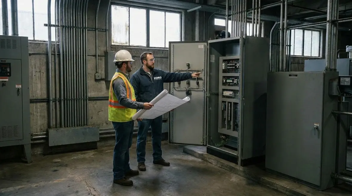 Upgraded electrical panel layout designed around National Electrical Code requirements