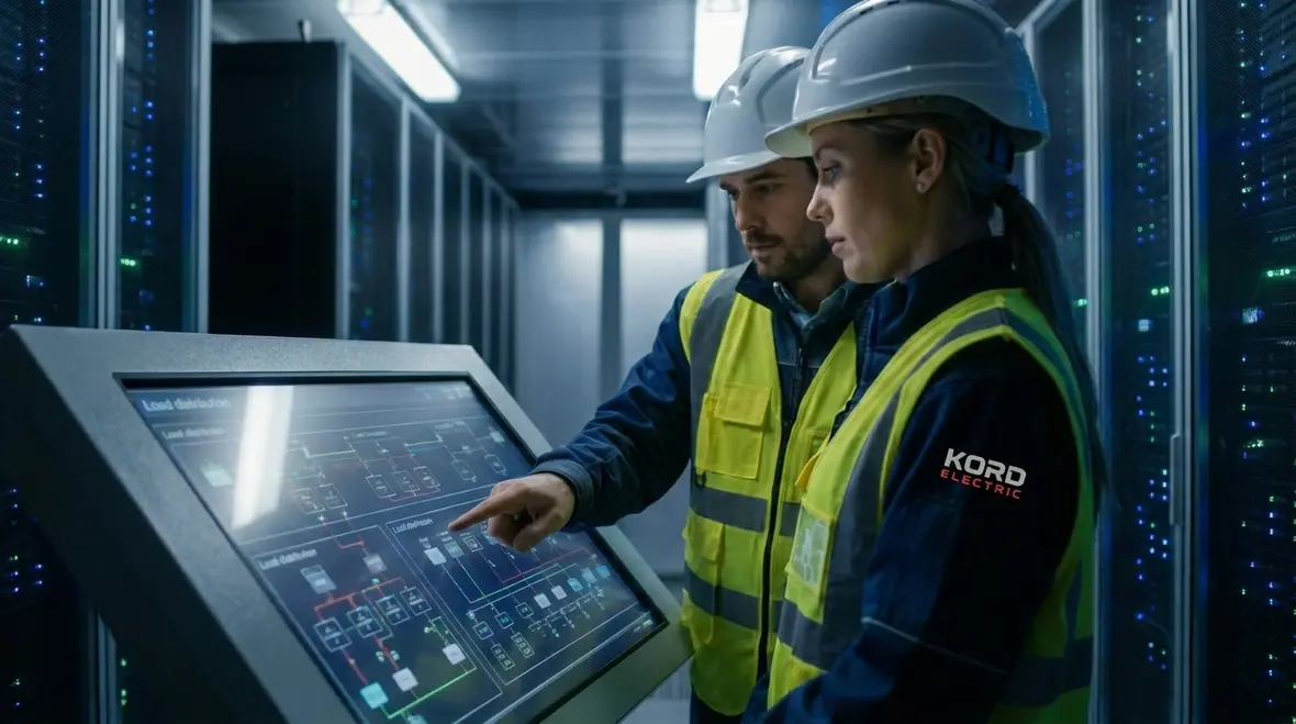 Infrared and electrical testing being performed on live data center equipment