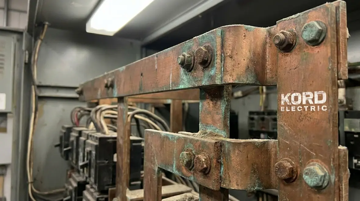 Industrial electrical panels undergoing preventative maintenance
