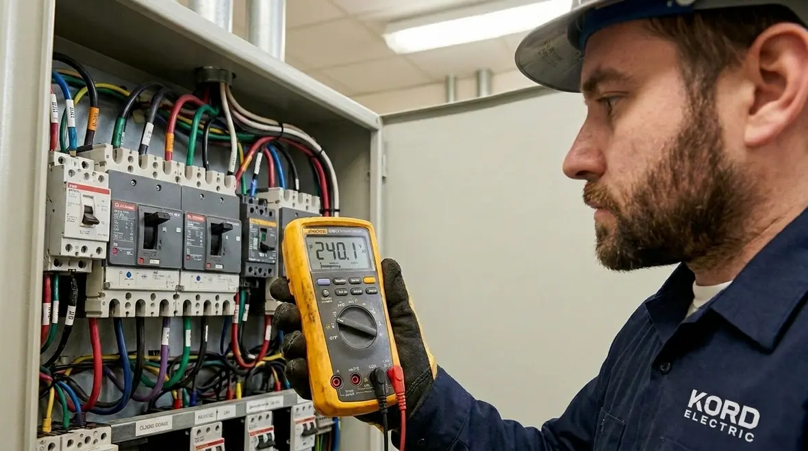 Commercial electrical room with surge protection installed