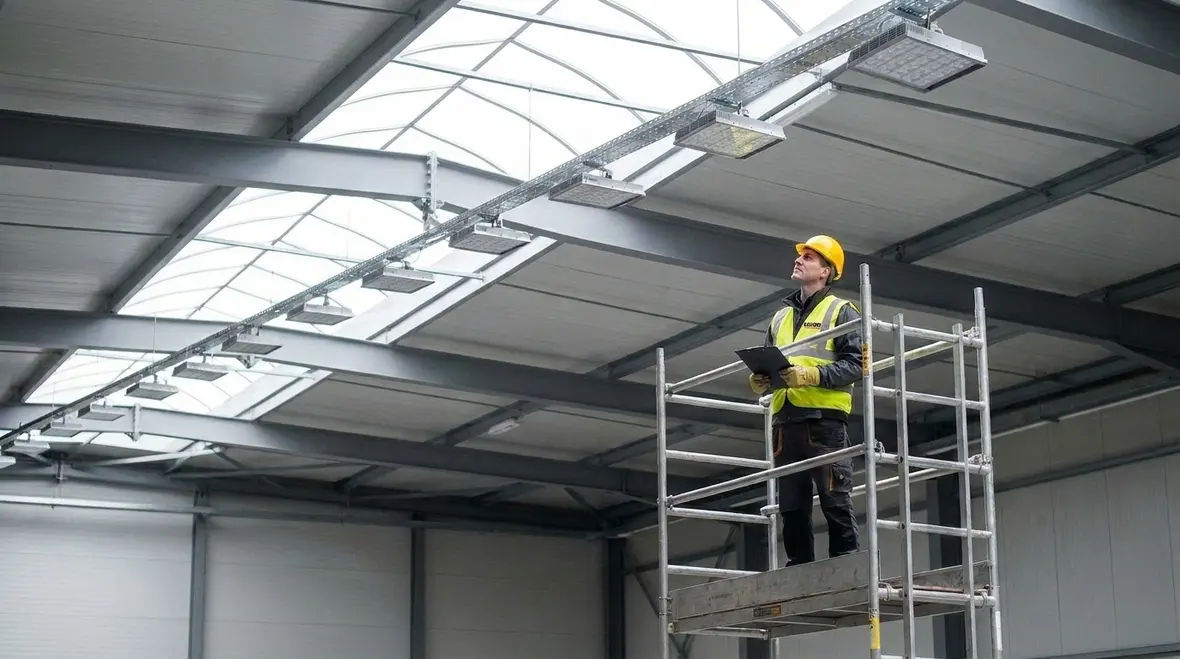 Title 24 compliant warehouse lighting layout 2026