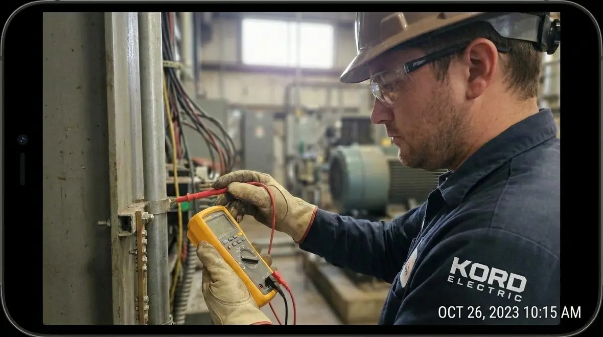 Electrician installing code compliant wiring methods in a commercial electrical panel