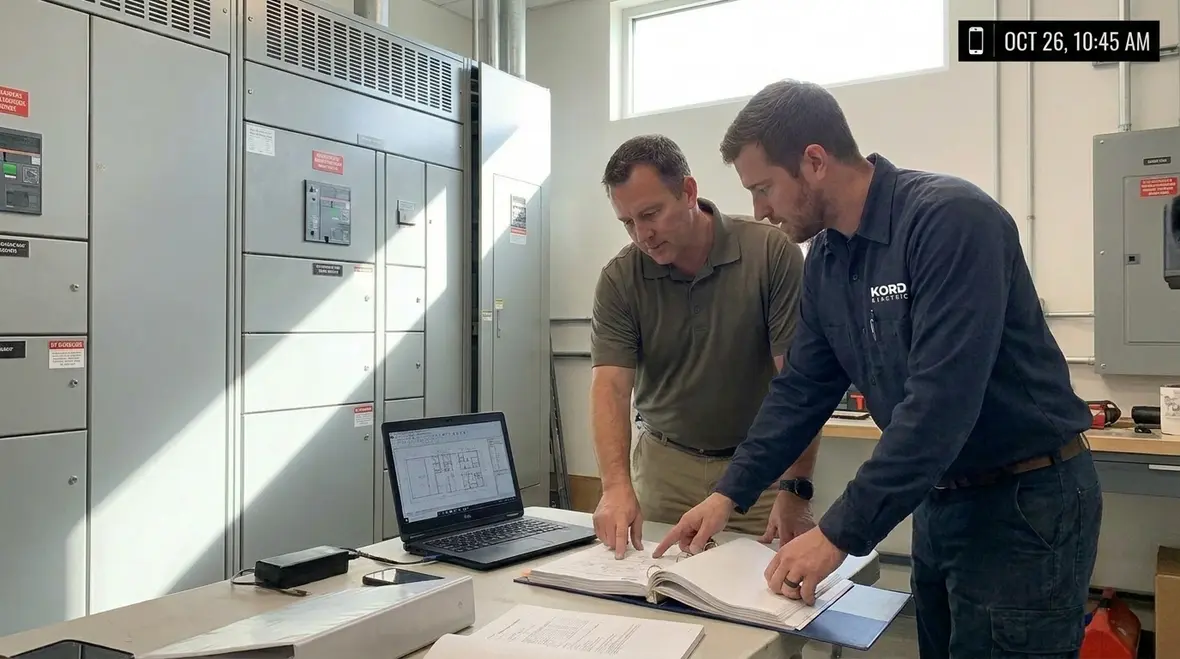 Facility team preventing downtime through proactive electrical maintenance