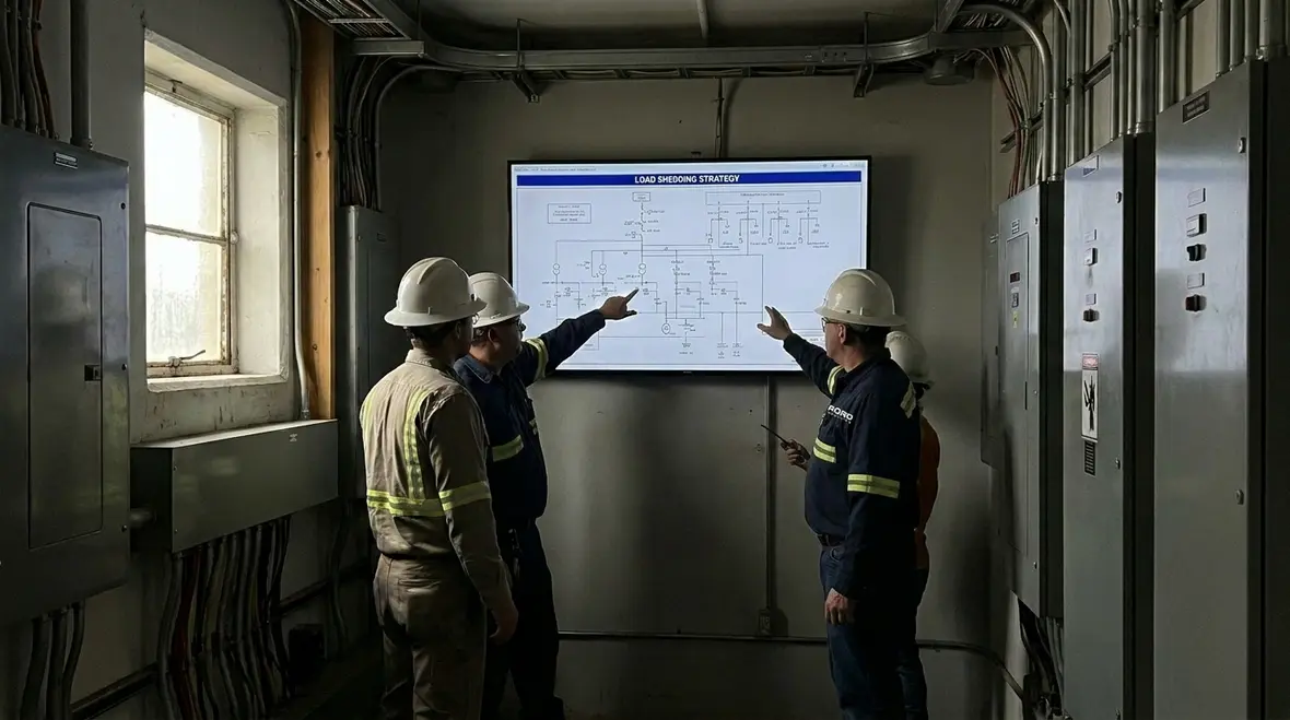 Commercial electricians planning electrical load shedding priorities