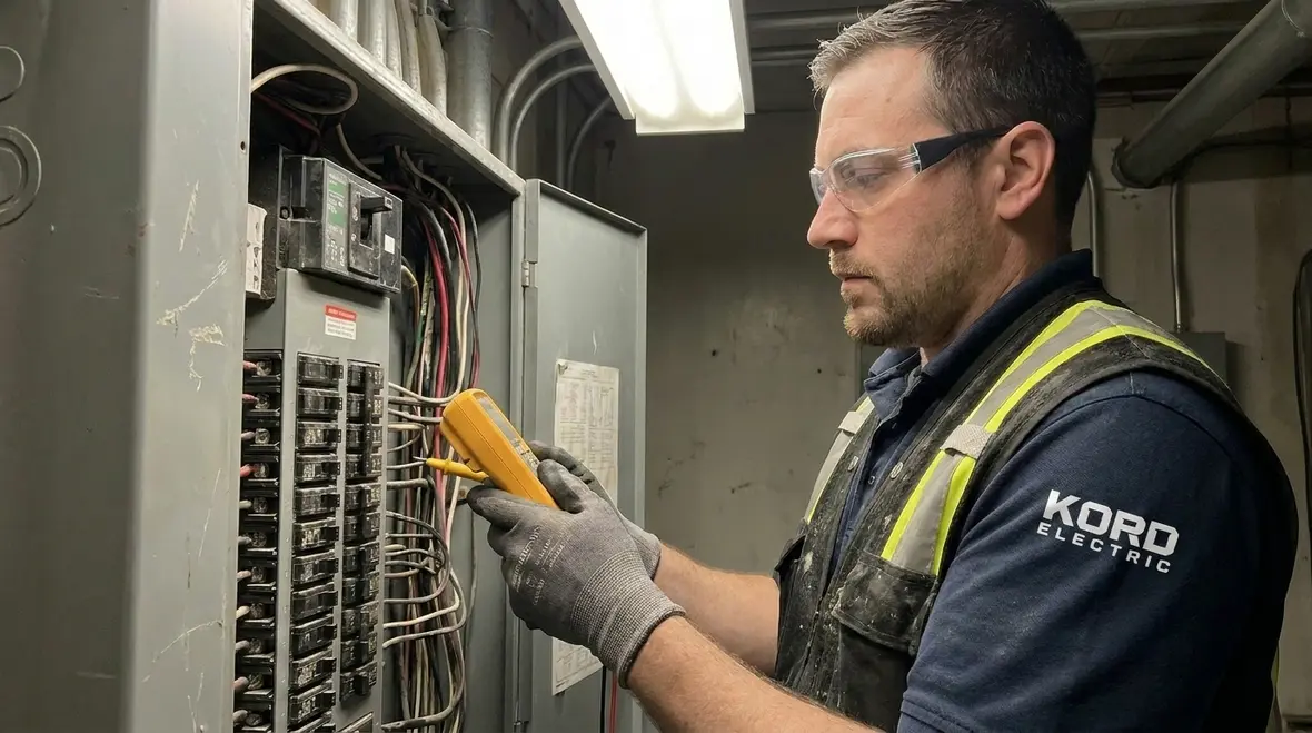 Thermal imaging reveals hot spots during commercial electrical load checks
