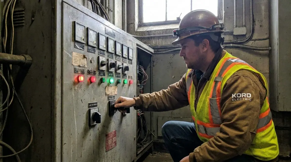 Commercial electrical distribution system being evaluated for voltage stability