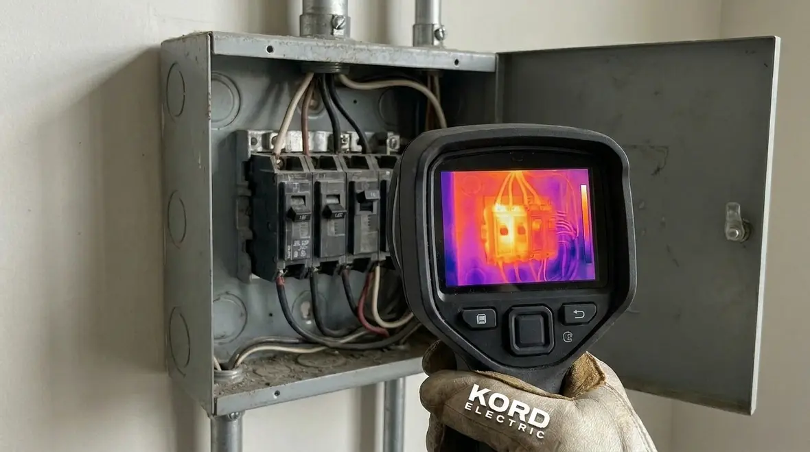 Infrared inspection used alongside commercial electrical load testing