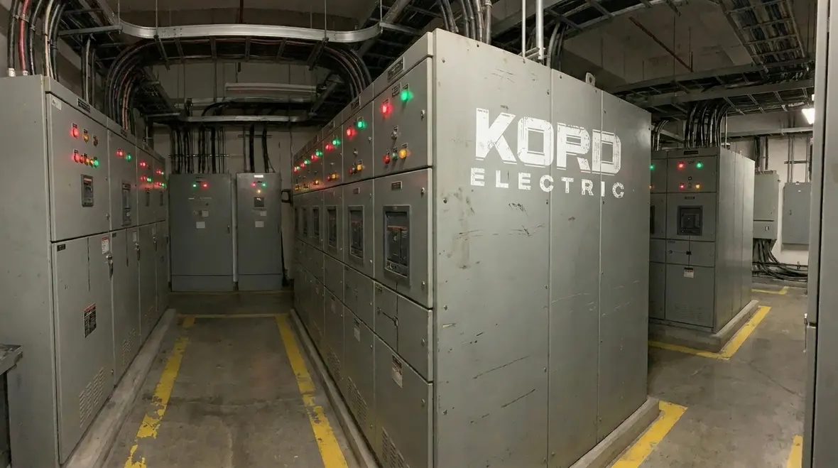 Commercial electrical panels under monitored load during testing