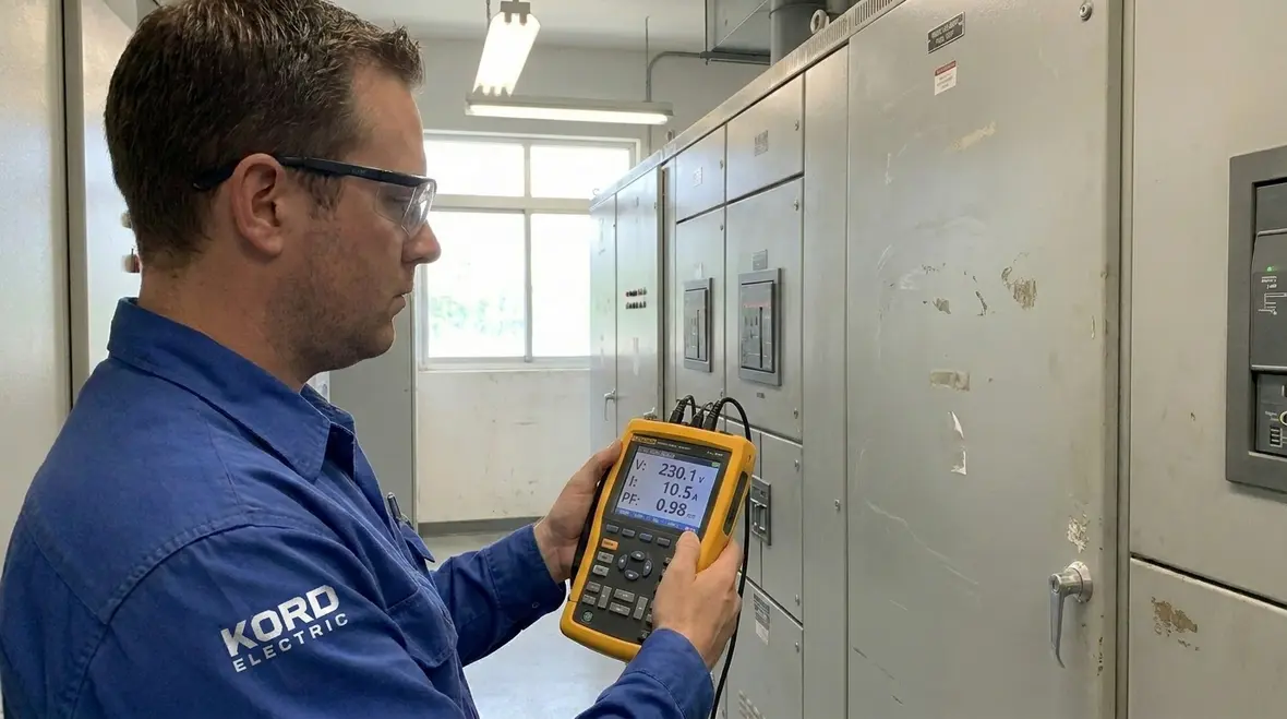 Major property building undergoing commercial electrical load testing