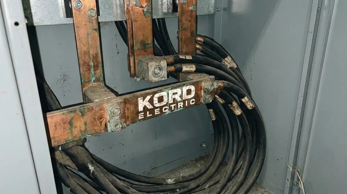 Commercial electrical panels under monitored load in a major property building