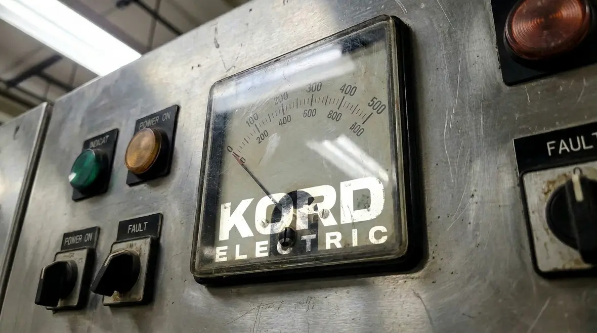 Technician performing commercial electrical load testing on a main panel