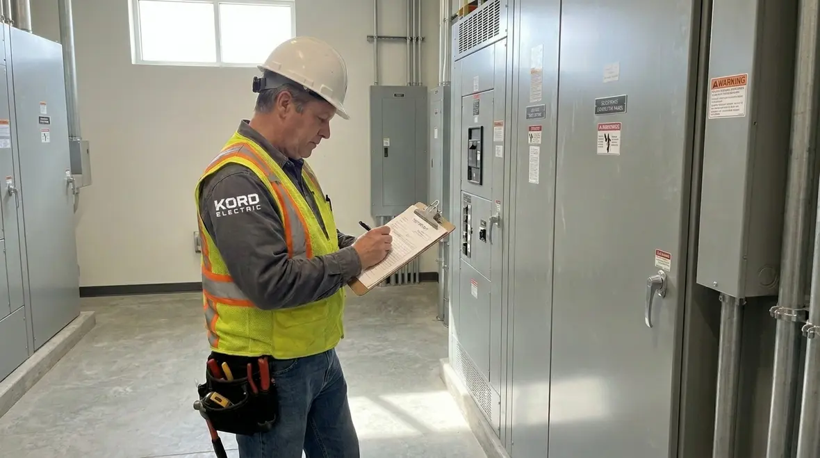 Checklist of measurements taken during commercial electrical load testing
