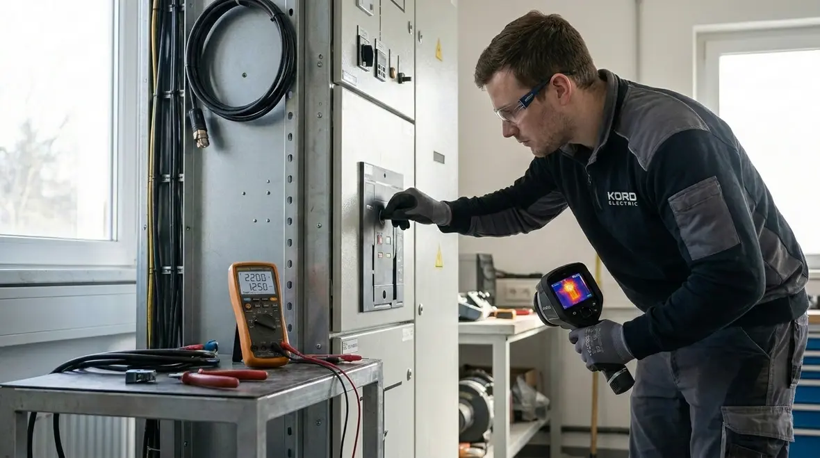 Infrared inspection during commercial electrical load testing under peak demand