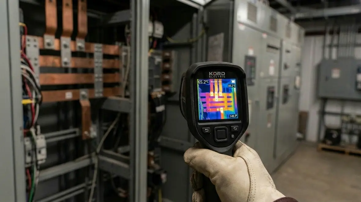 Load testing equipment connected to commercial electrical panels