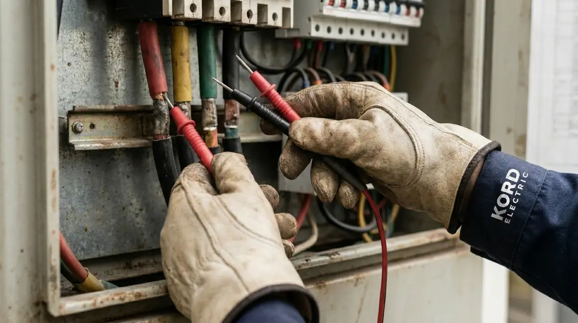 Commercial electrical load testing equipment connected to switchgear