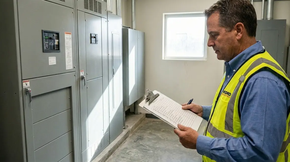 Thermal imaging and electrical testing in a commercial facility