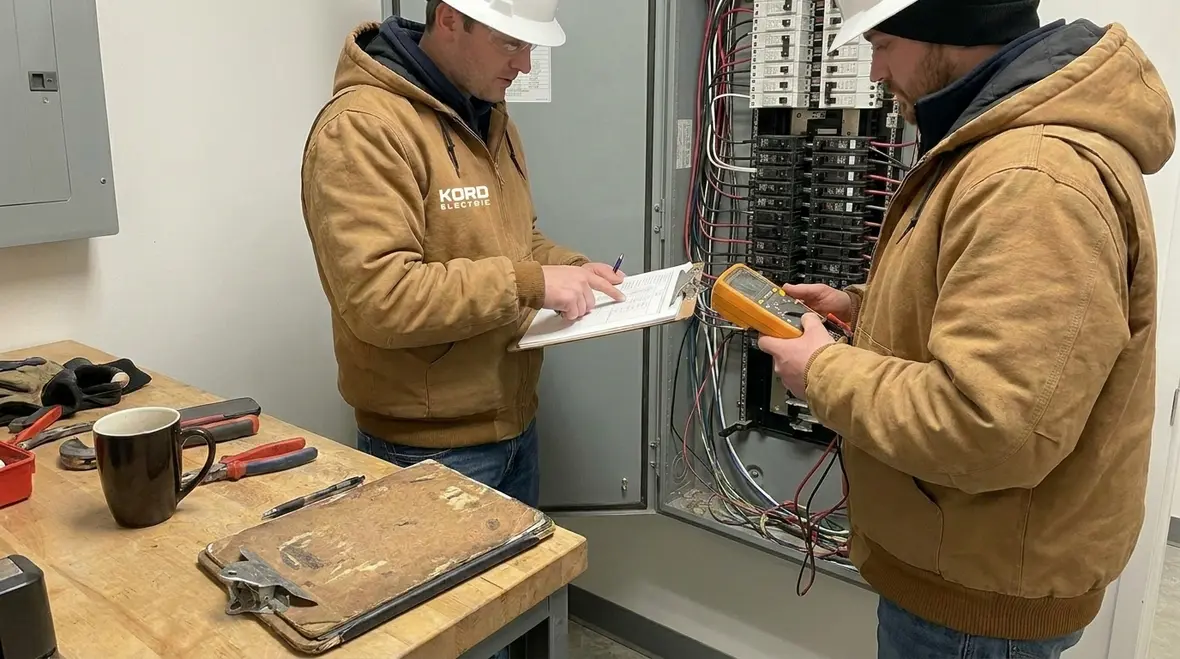 Commercial electrical panel showing signs of wear before upgrade