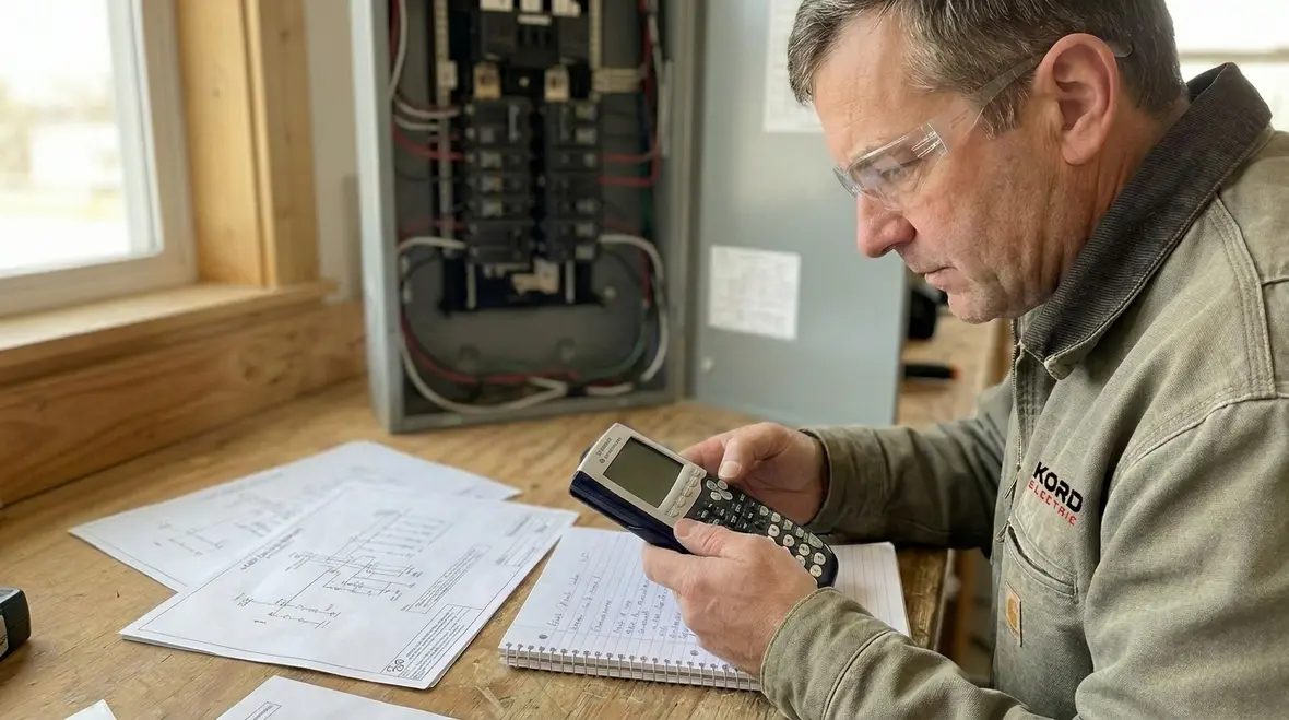 Commercial electrical load calculation plan for subpanel sizing