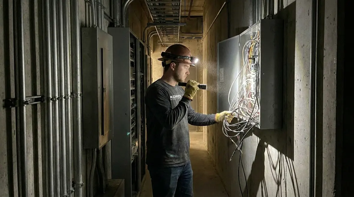 Inspection of commercial distribution panels where electrical downtime often hides