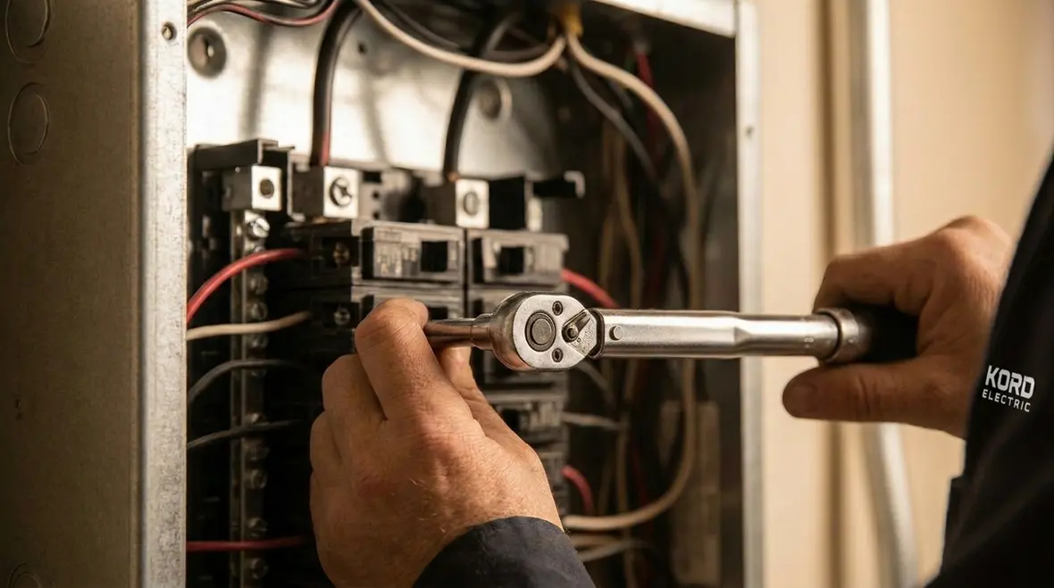 Field team installing commercial electrical wiring upgrades with high workmanship standards