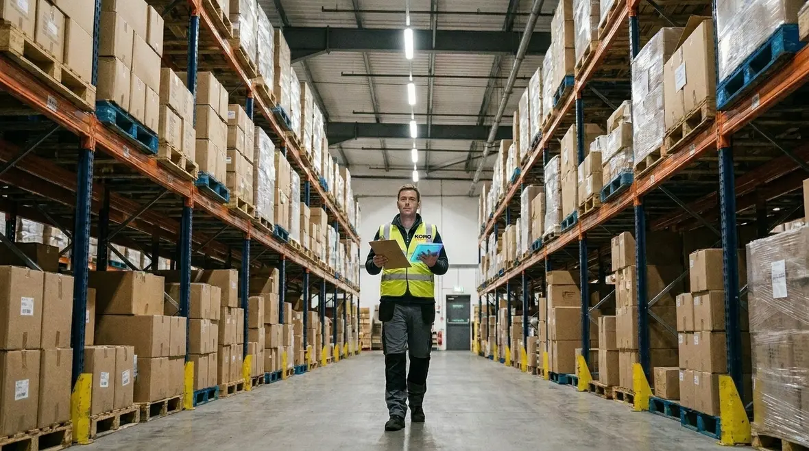 Lighting audit in a commercial facility documenting fixtures and controls
