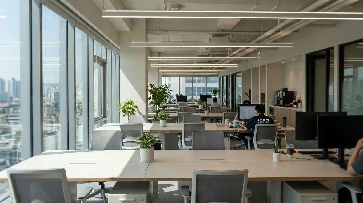 Commercial lighting control automation system in a modern building