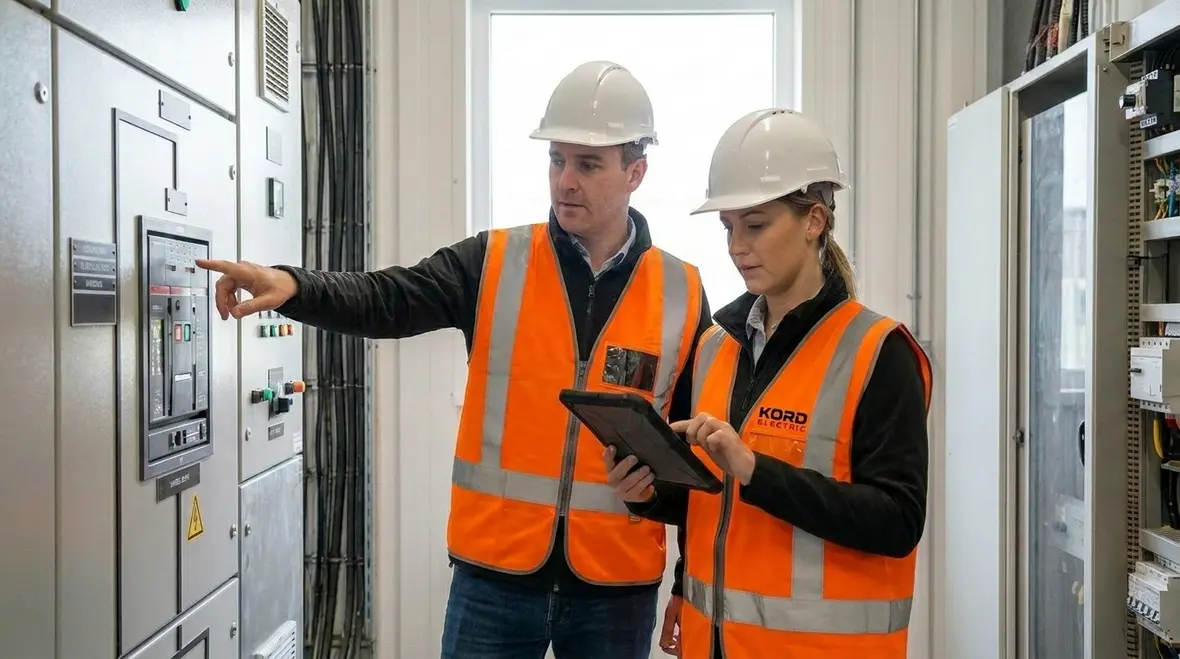 Commercial facility with backup power systems for outage protection