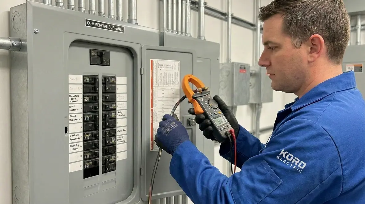Commercial electrical subpanel planning and layout in a facility