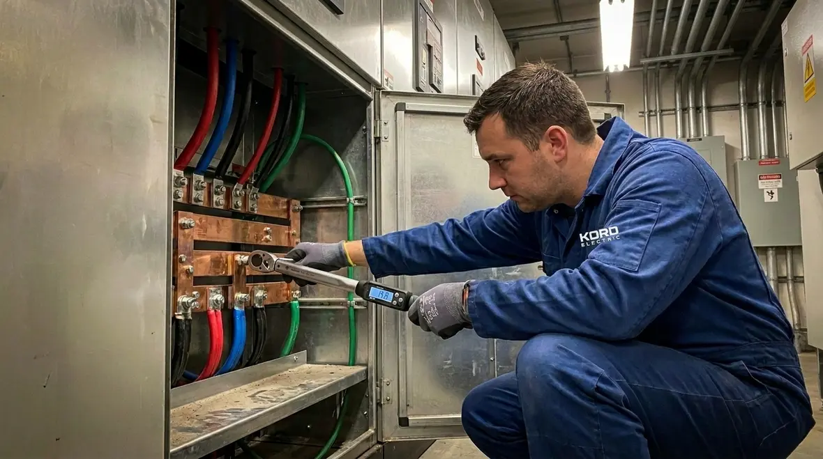 Planned electrical maintenance route through data center power rooms