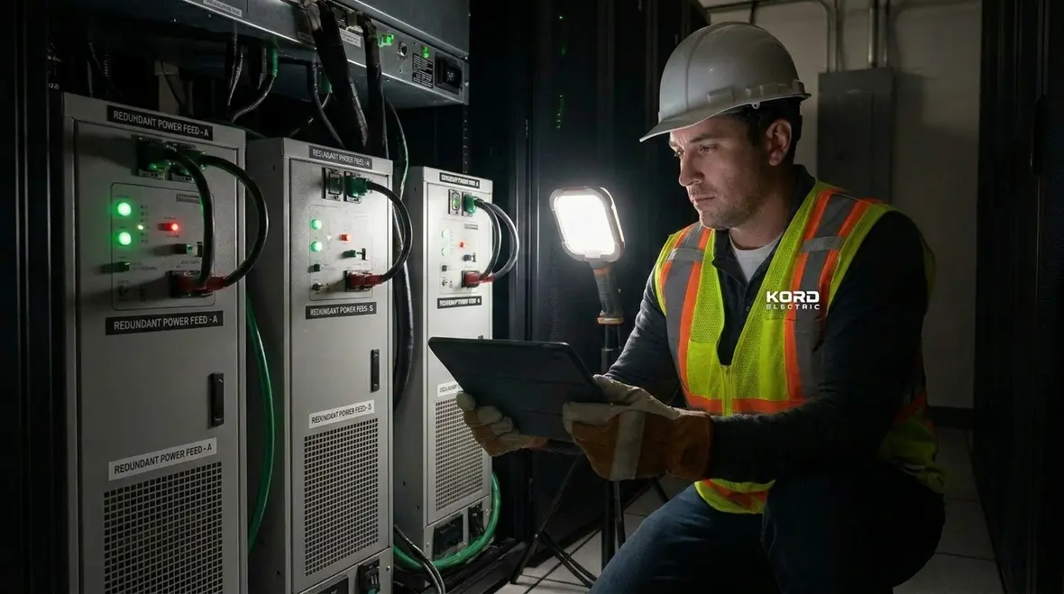 Data center power redundancy solutions with dual power paths and UPS systems