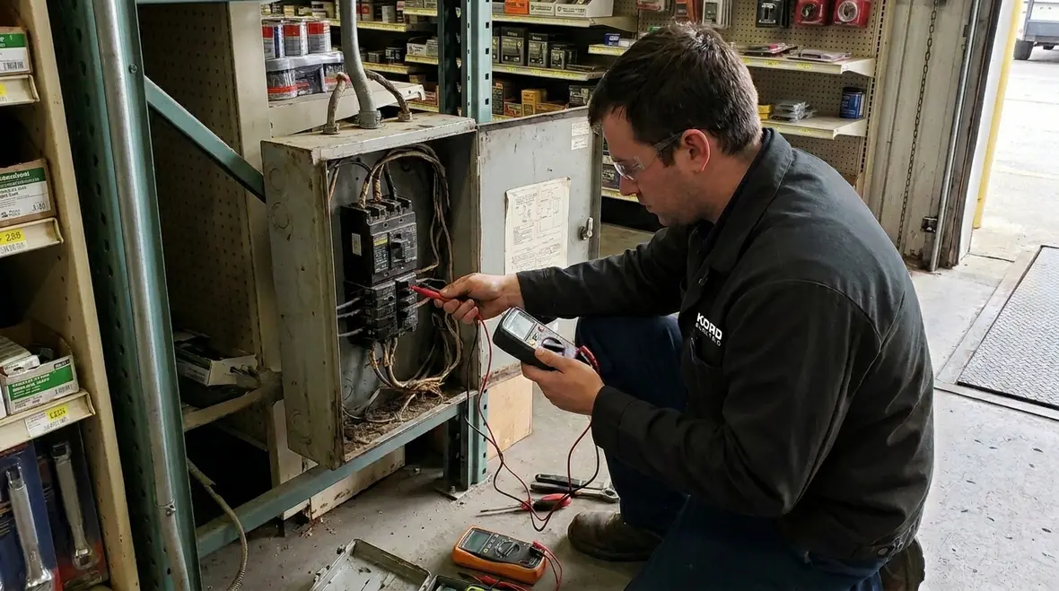 Electrical maintenance inspection of switchgear and panels in retail facility