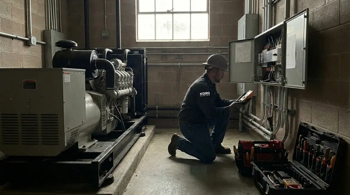 Backup generators and transfer switchgear configured for redundant commercial power