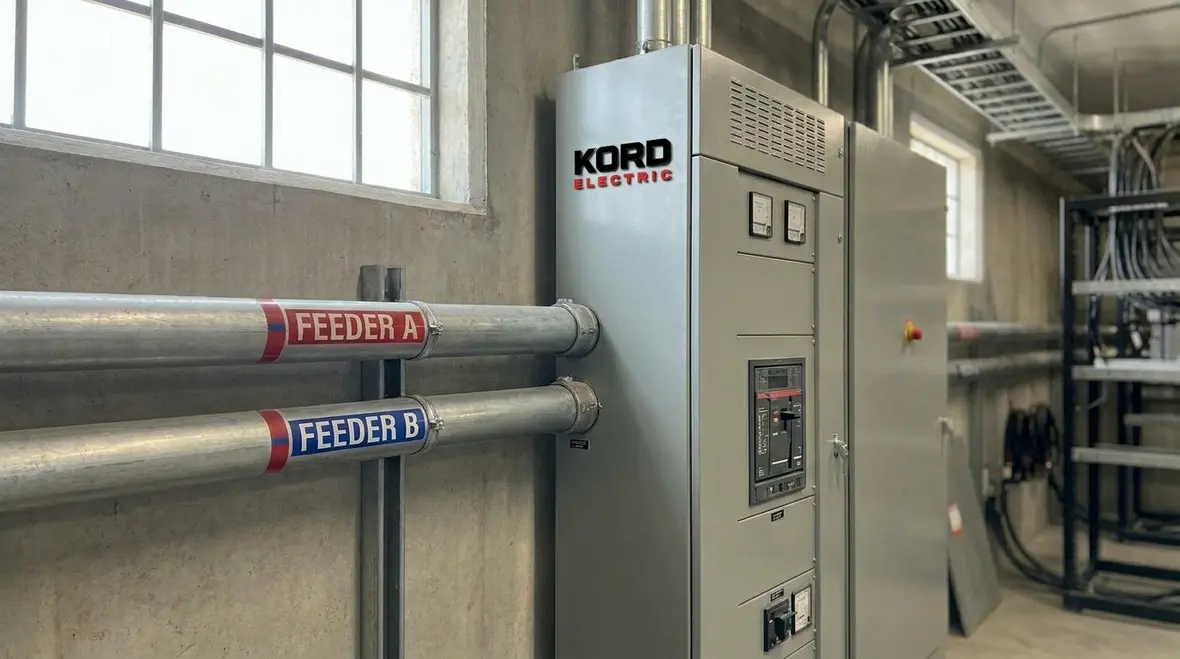 Commercial facility with redundant electrical infrastructure and backup systems