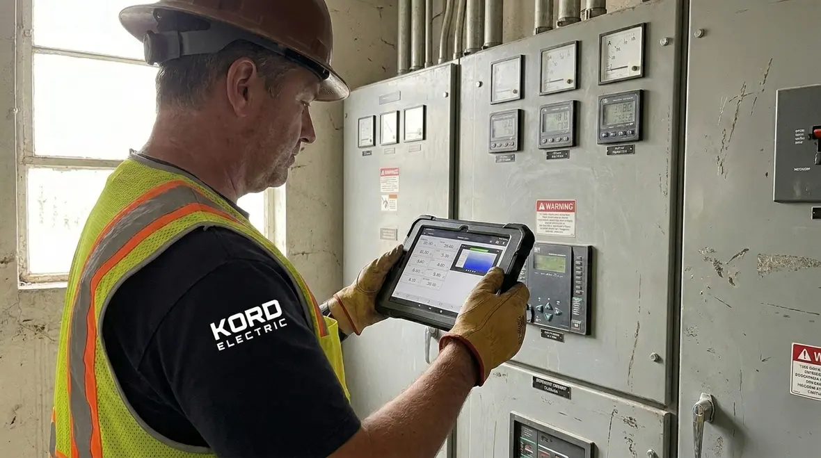 Electrical preventive maintenance work on a commercial switchgear lineup