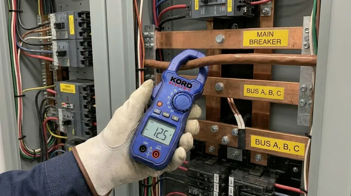Electrical panel under commercial load inspection
