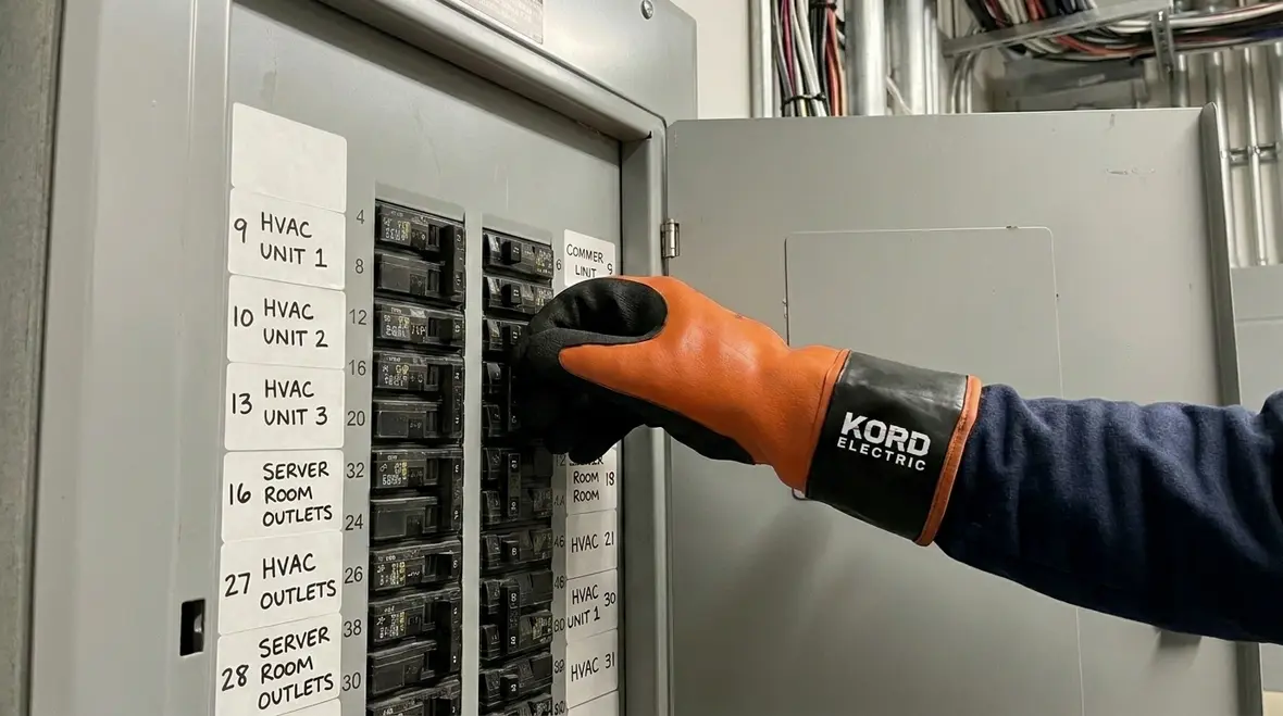 Tenant electrical panel and distribution equipment maintained for safety compliance