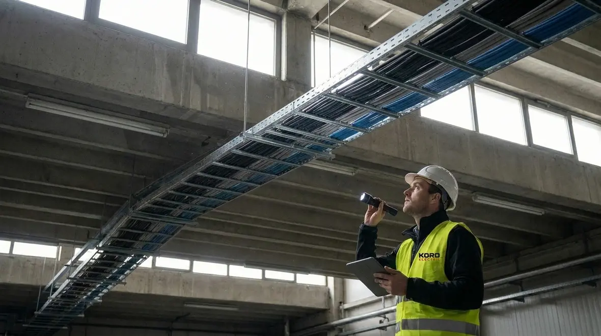Electrical conduit system installed in a commercial building ceiling