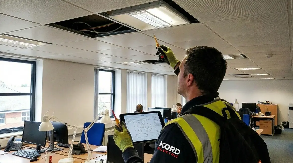 Code-compliant commercial office electrical system inspection