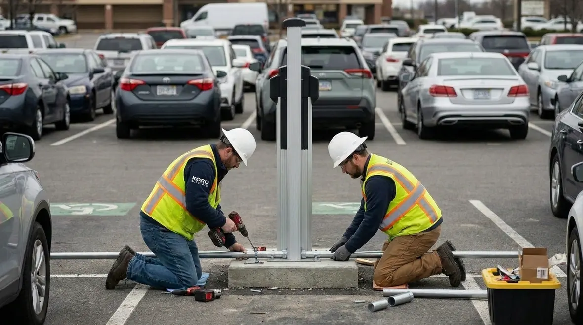 Phased EV charging rollout at a commercial facility