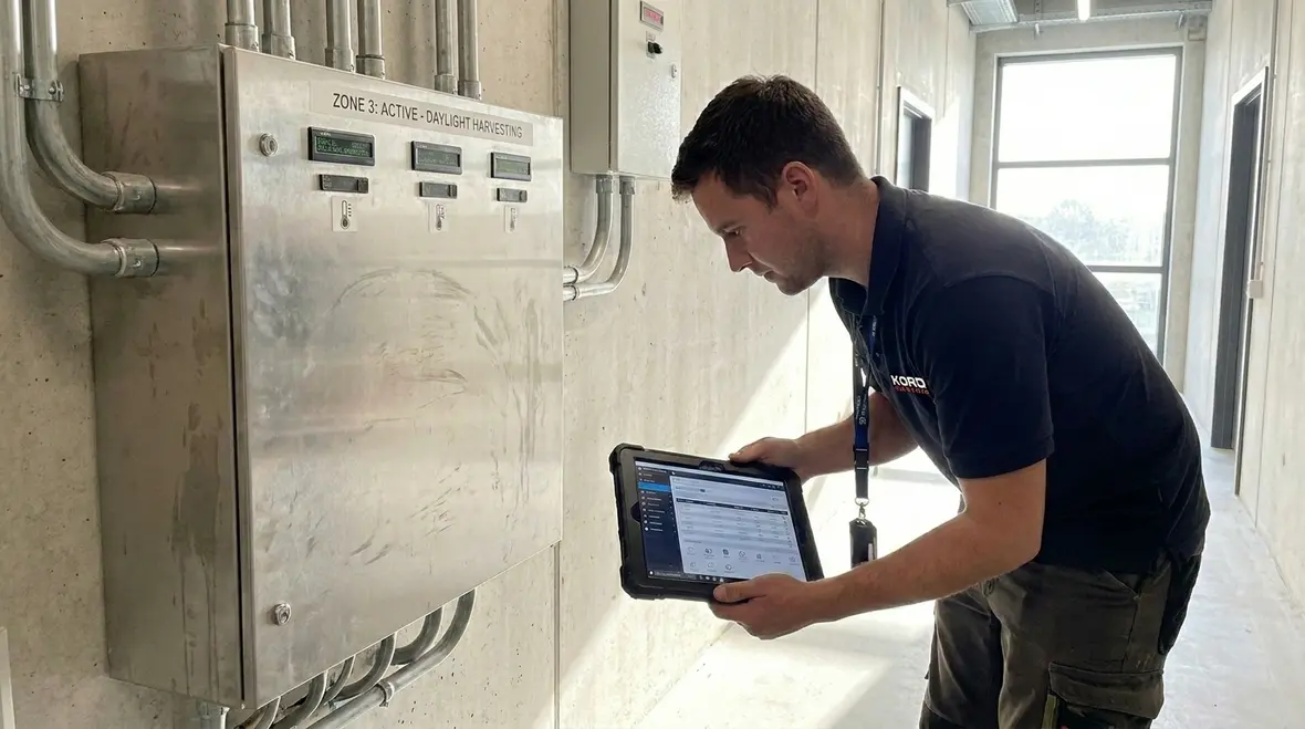 Planned maintenance intervals chart for commercial facility lighting systems