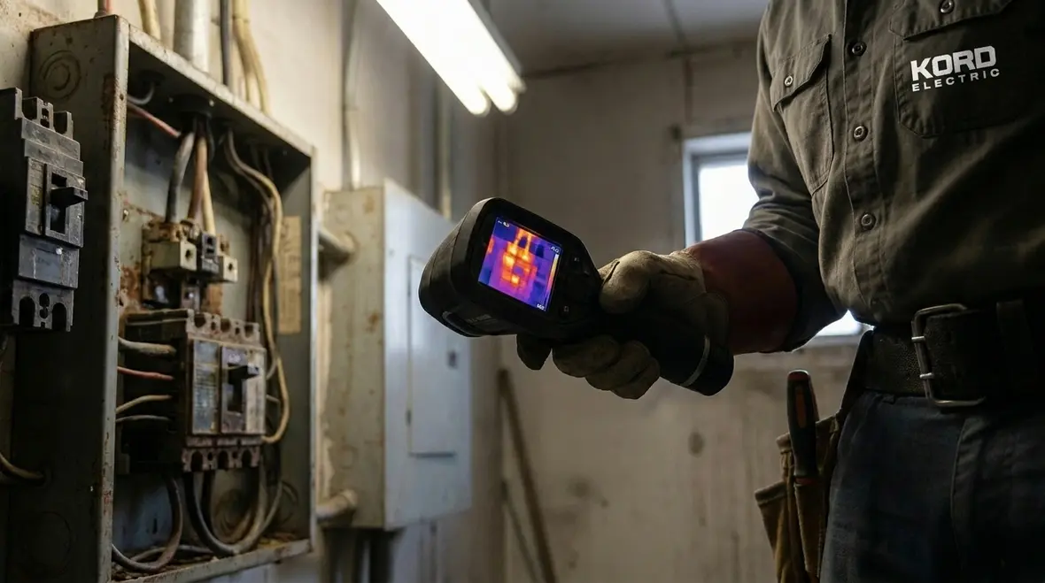 Industrial electrical panel exposed to heat, vibration, and corrosion risks