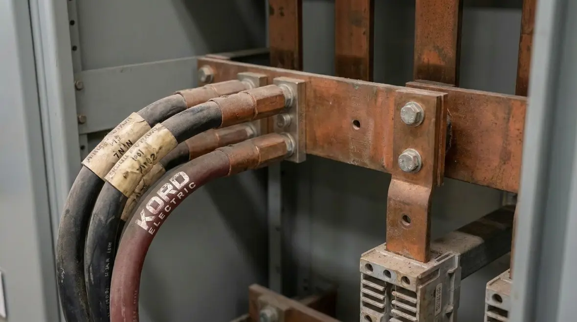 Industrial switchgear where arc flash risk is being assessed and labeled