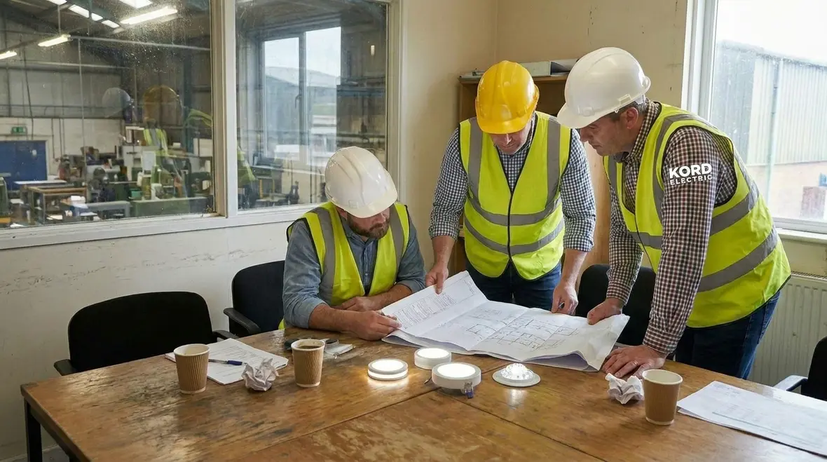 Industrial facility broken into lighting zones with energy saving controls
