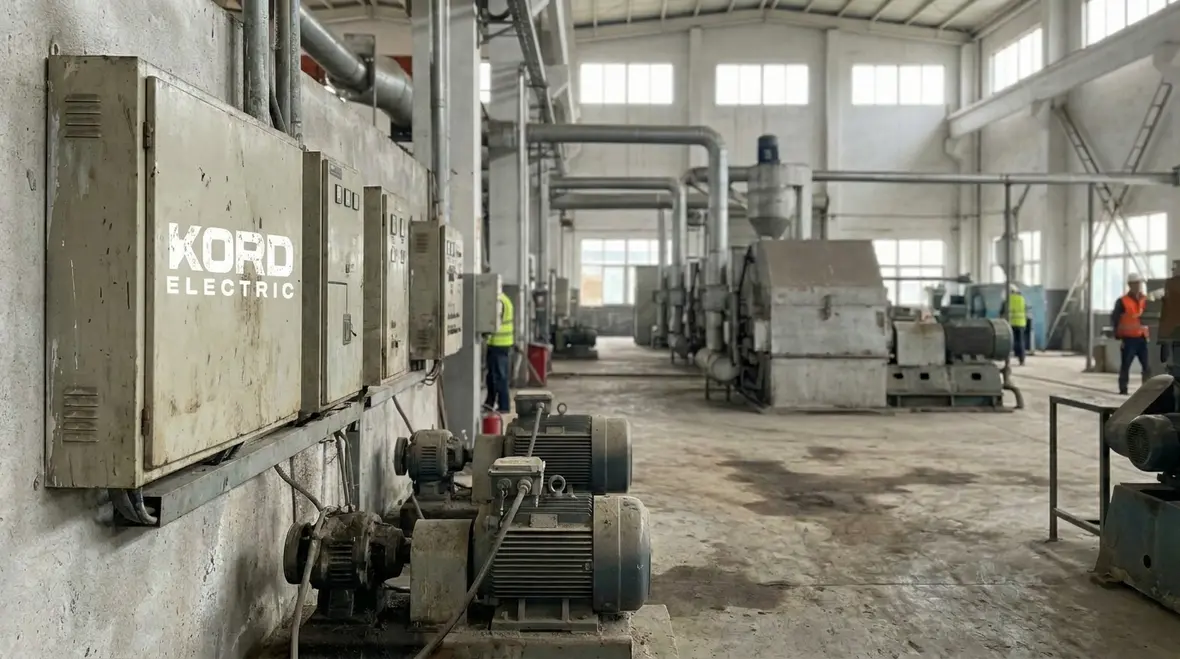 Technician performing industrial power quality analysis services on commercial equipment