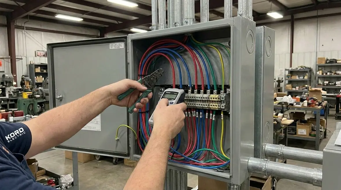 Organized industrial subpanel layout with split functional loads