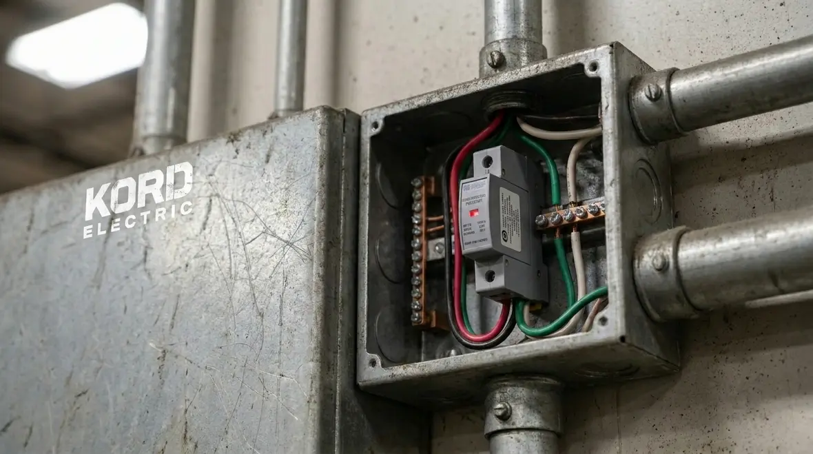 Electrical technician reviewing surge sources in an industrial facility