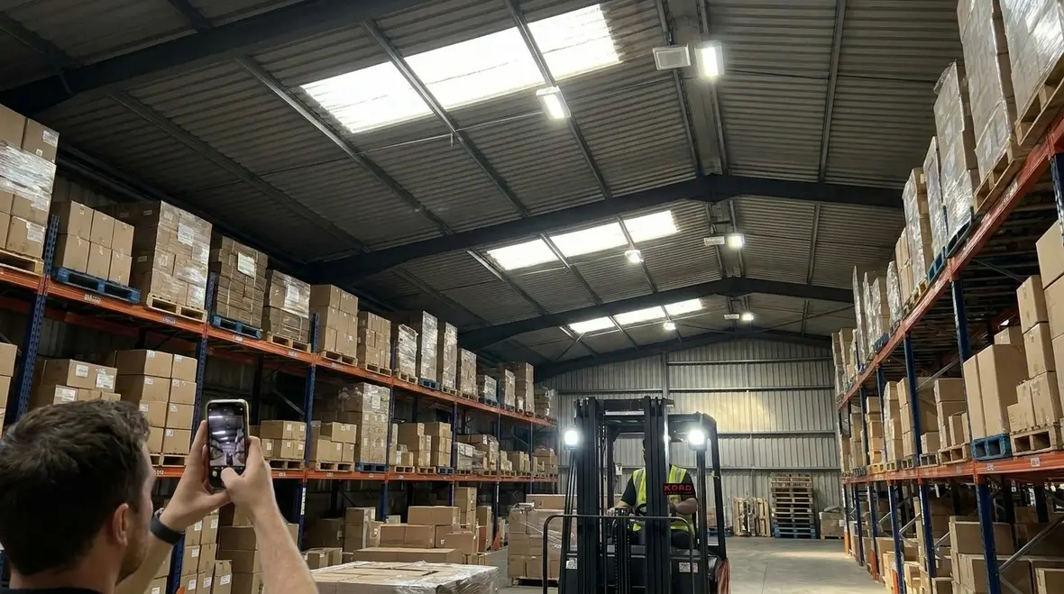 Occupancy and daylight sensors managing warehouse lighting levels