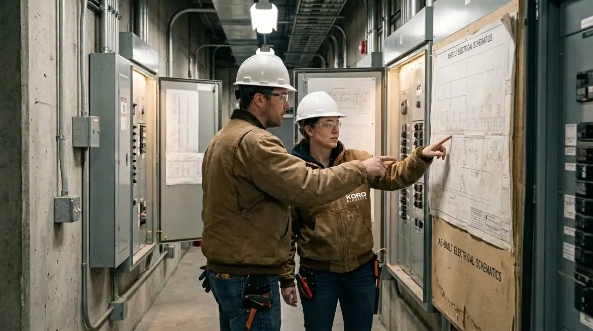 Planned commercial electrical upgrade in progress at a large facility