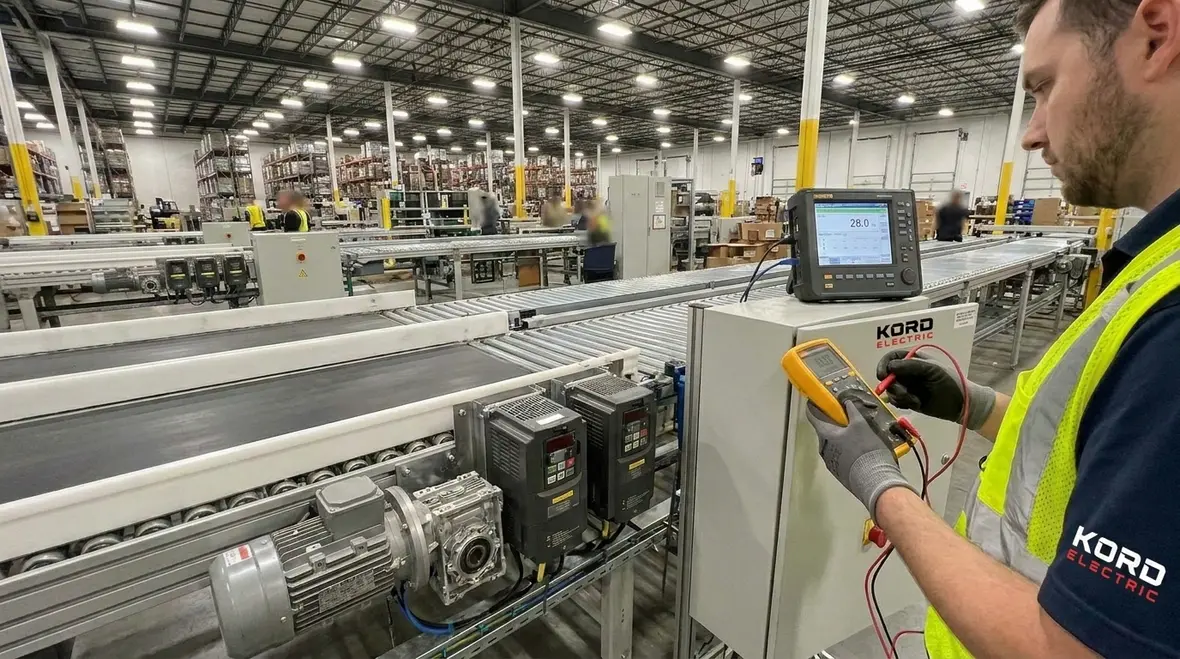 Infrared electrical testing on warehouse busbars and breakers